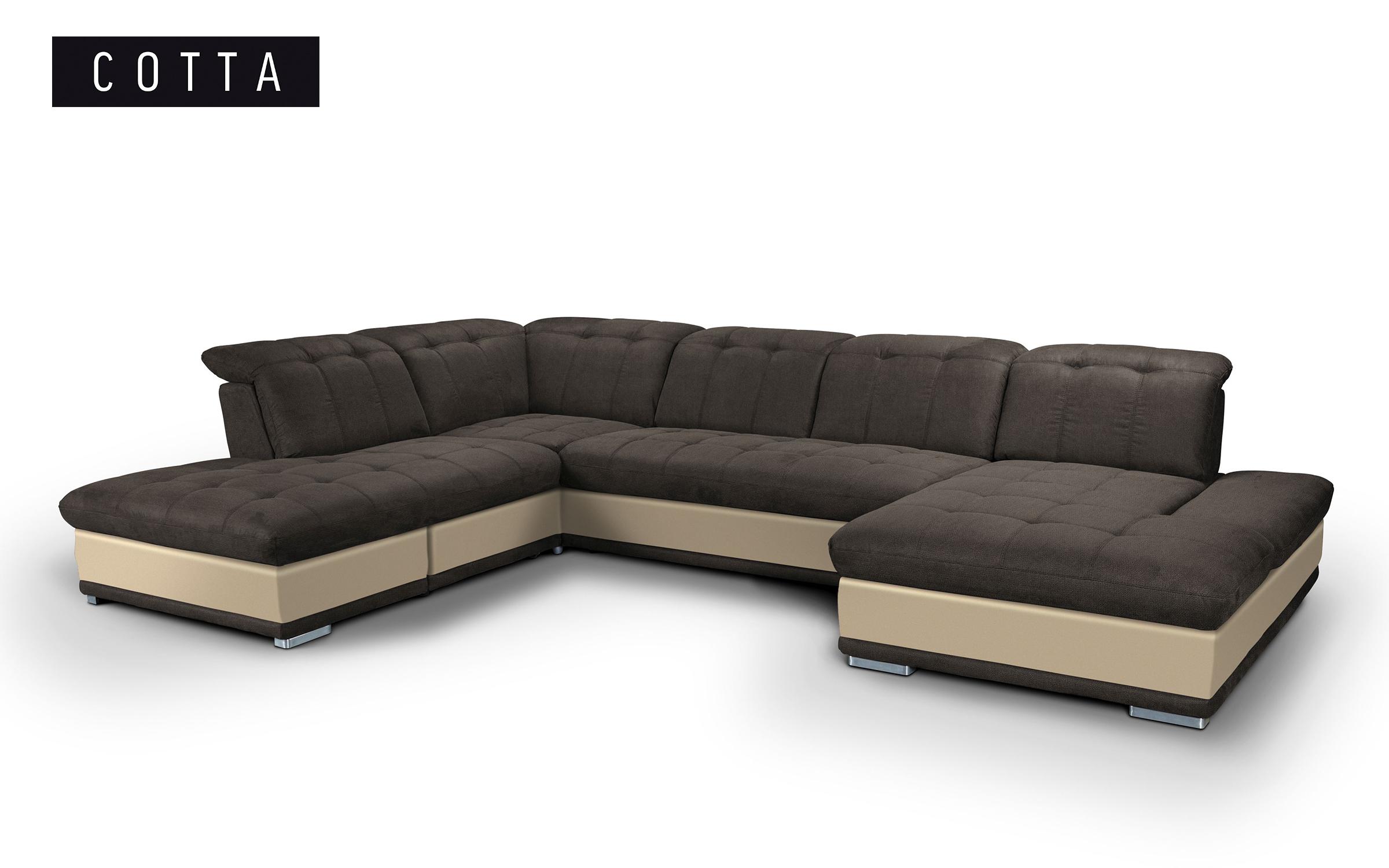 Γωνιακός καναπές Π σχήμα Balero, σκούρο καφέ + μπεζ  5